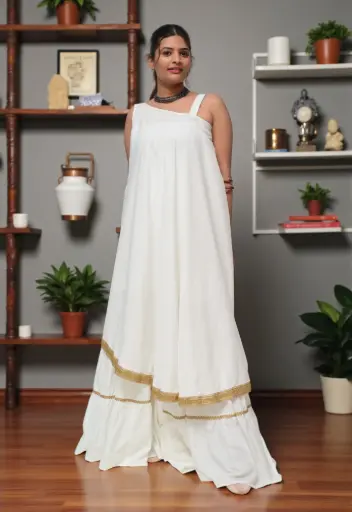 Diyaz One Shoulder Kurti With Sharara